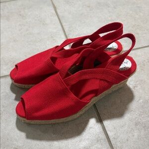 NEW From Barcelona - Red Espadrille Wedge Sandals